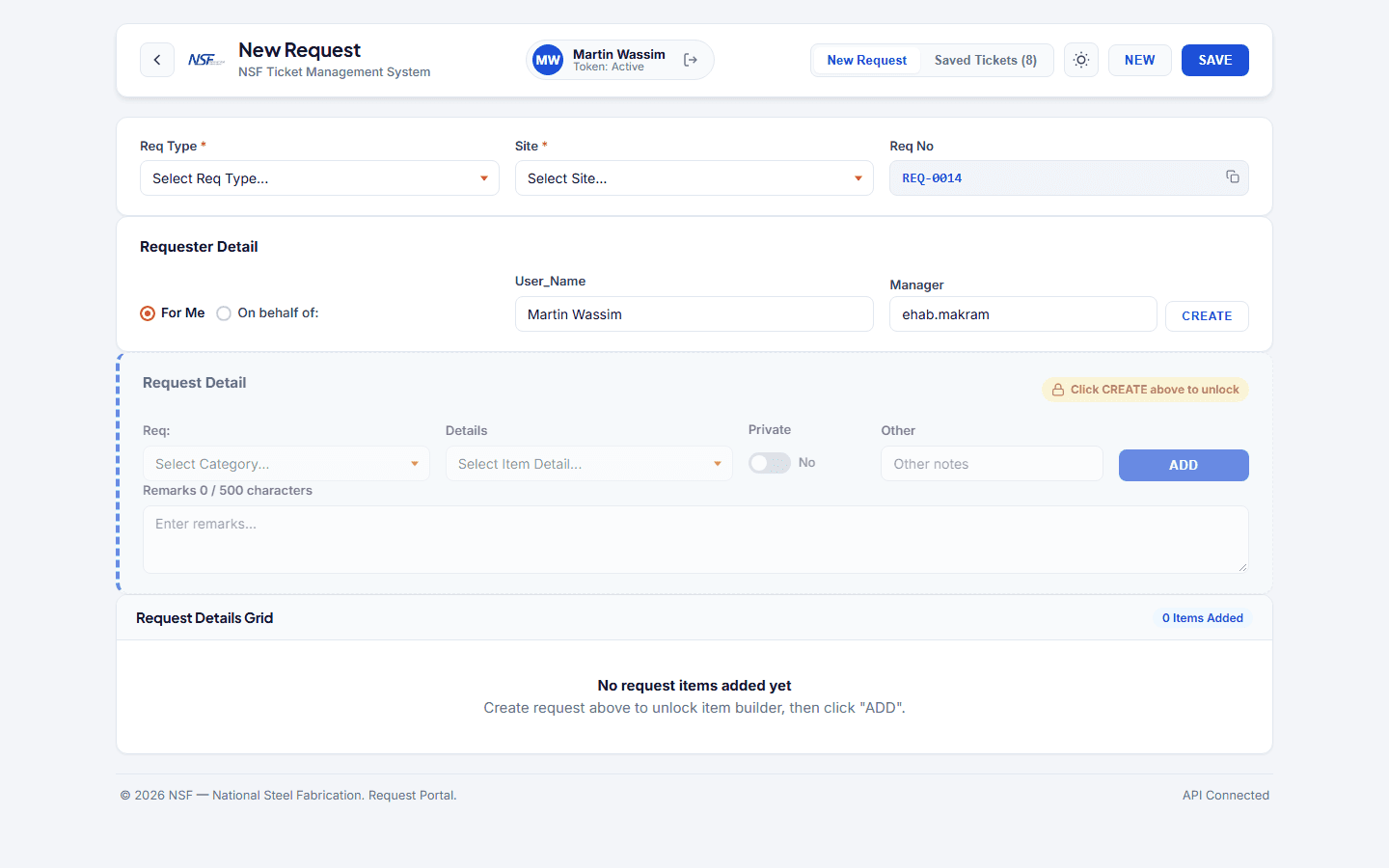 ENTERPRISE REQUEST SYSTEM screenshot 2
