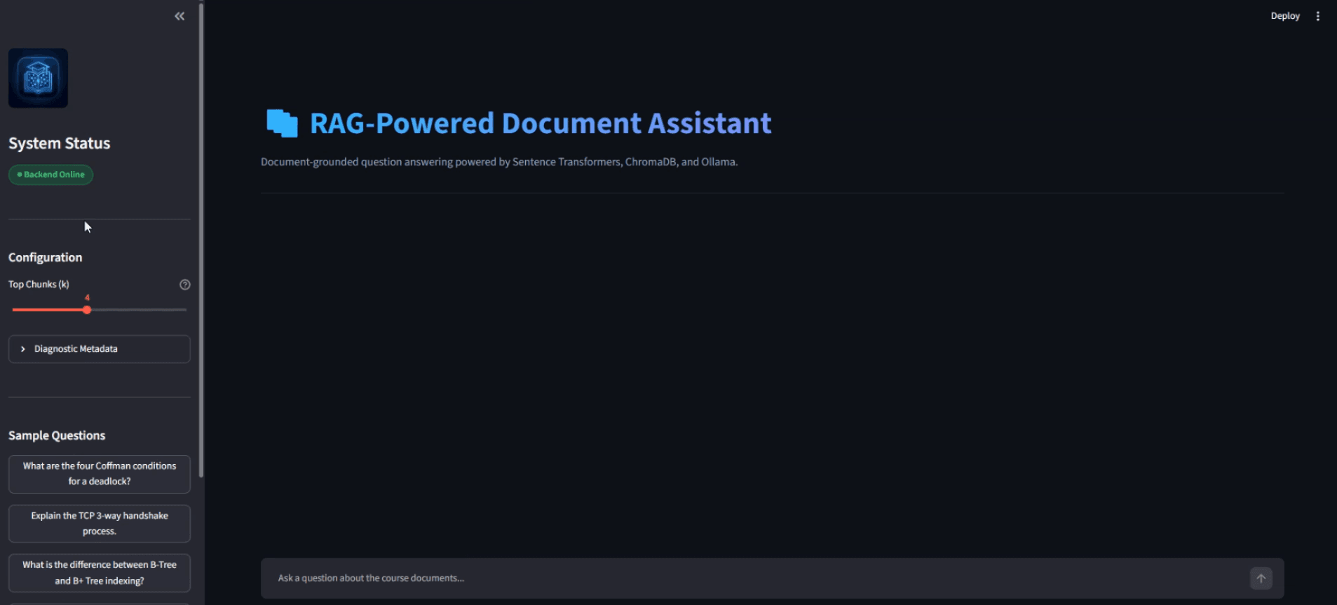 RAG DOCUMENT ASSISTANT screenshot 1